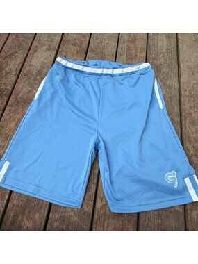 Vintage Light Blue Athletic Shorts With G1 Logo Medium 100% Polyester Elastic Wa